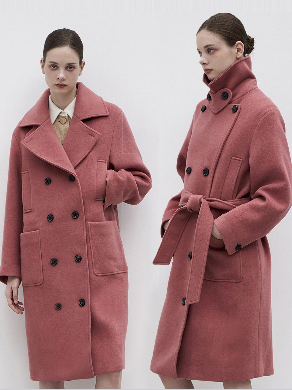 23FW Calla2 Collector Premium LoveElizabeth Merino wool Coat Pink