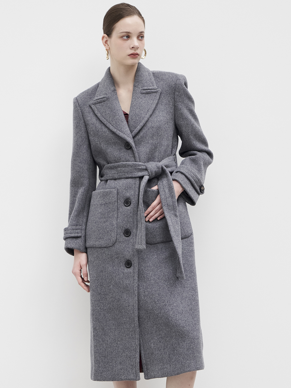 23FW Calla1 Collector Premium Middleton Merino wool  Coat gray